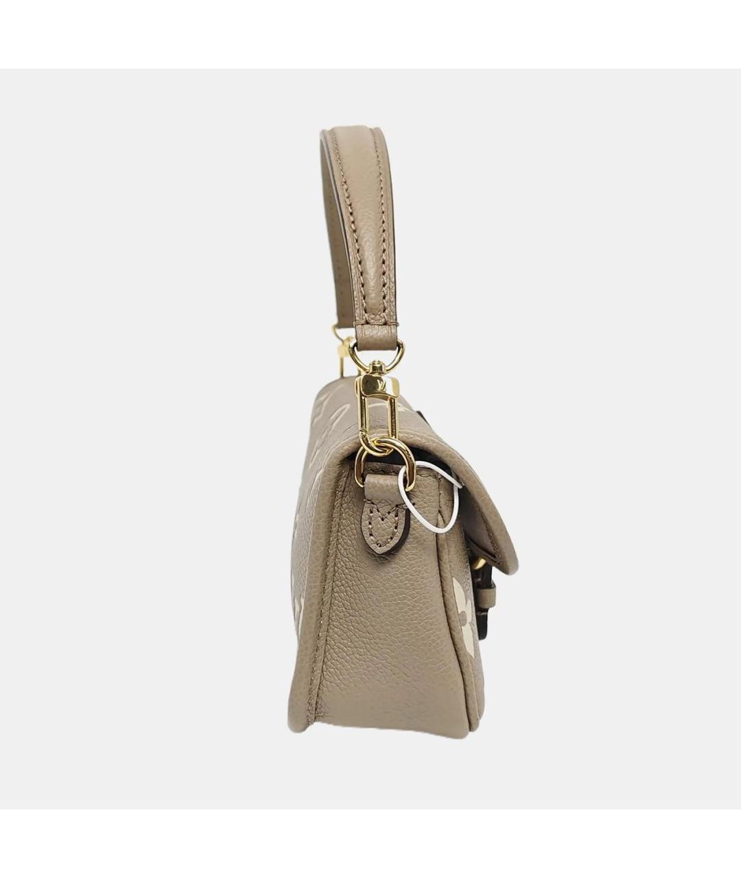 LOUIS VUITTON Бежевая кожаная сумка через плечо, фото 3