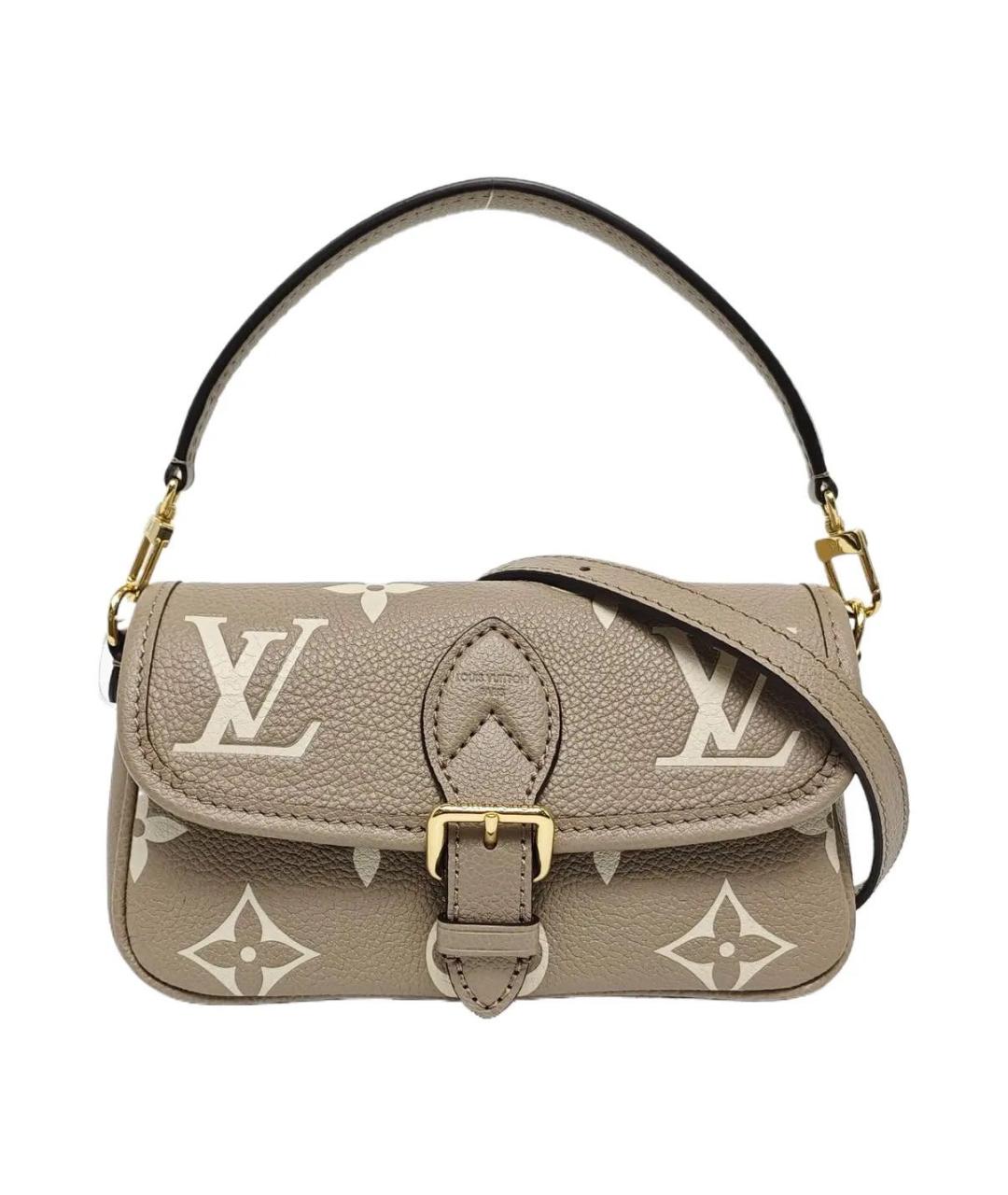 LOUIS VUITTON Бежевая кожаная сумка через плечо, фото 9