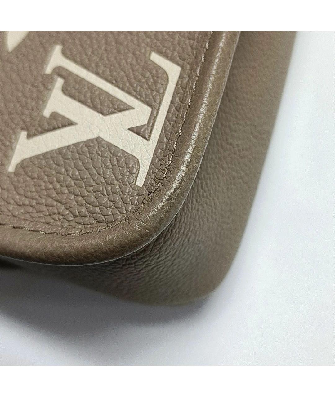 LOUIS VUITTON Бежевая кожаная сумка через плечо, фото 7