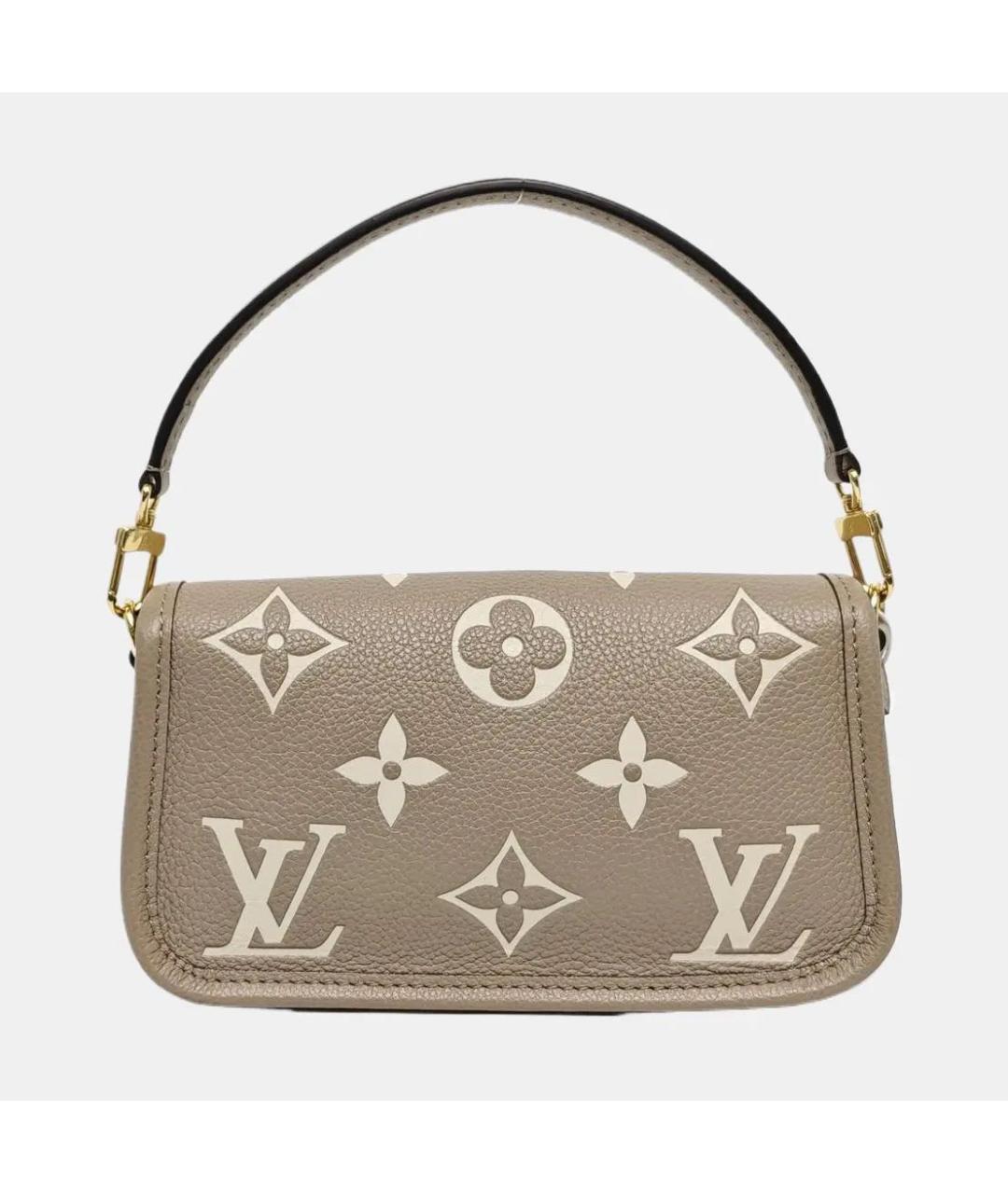 LOUIS VUITTON Бежевая кожаная сумка через плечо, фото 4