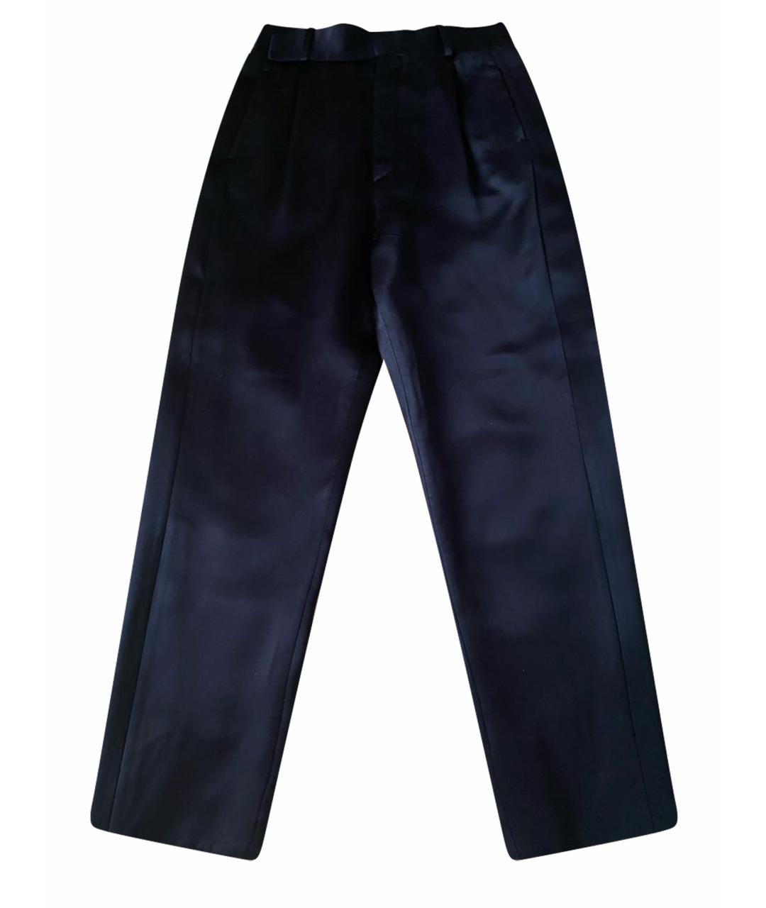 SAINT LAURENT Черные вискозные прямые брюки, фото 1