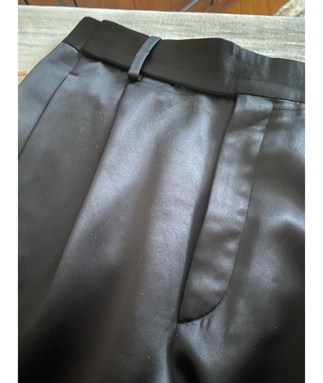 SAINT LAURENT Черные вискозные прямые брюки, фото 3