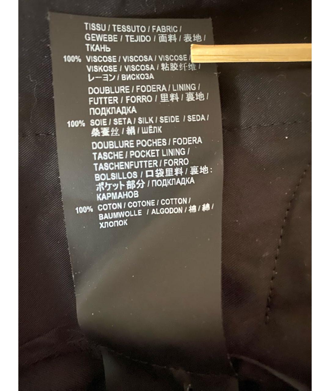 SAINT LAURENT Черные вискозные прямые брюки, фото 7