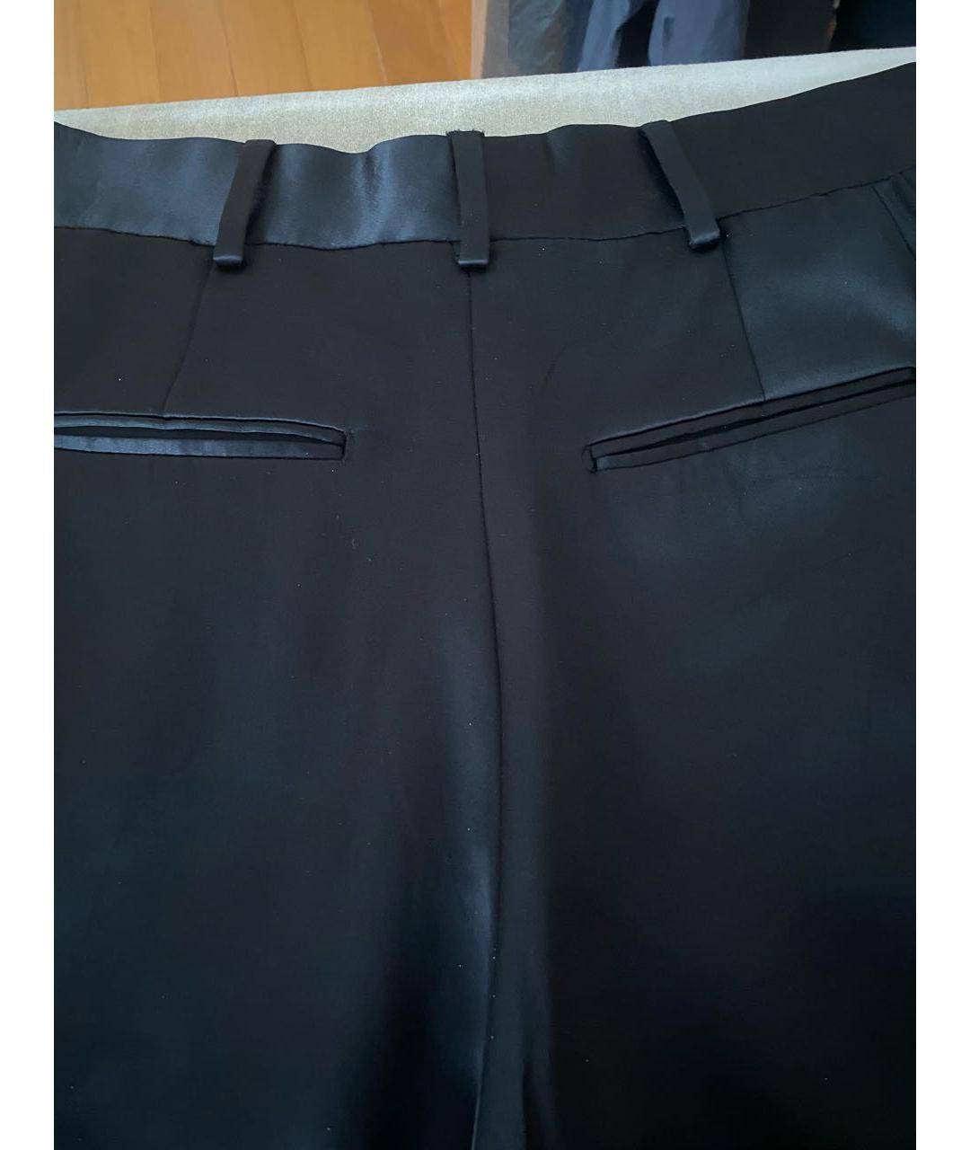 SAINT LAURENT Черные вискозные прямые брюки, фото 2