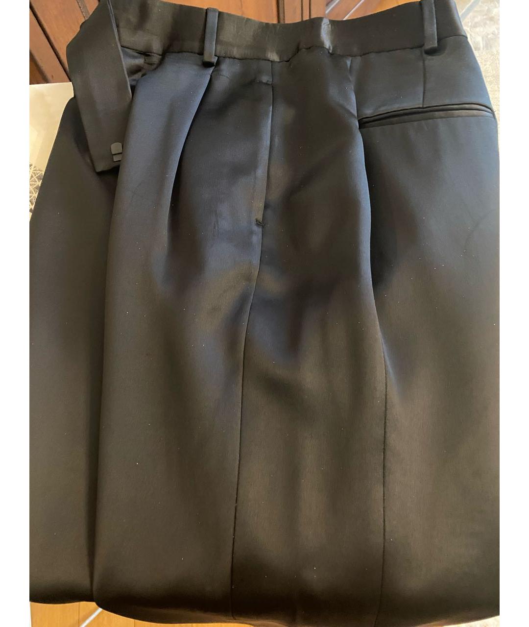 SAINT LAURENT Черные вискозные прямые брюки, фото 8