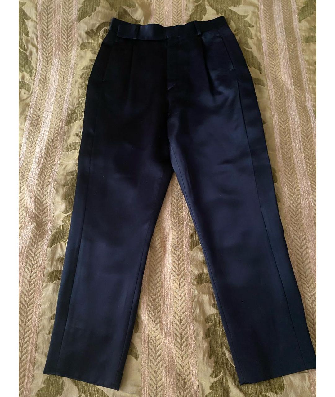 SAINT LAURENT Черные вискозные прямые брюки, фото 9