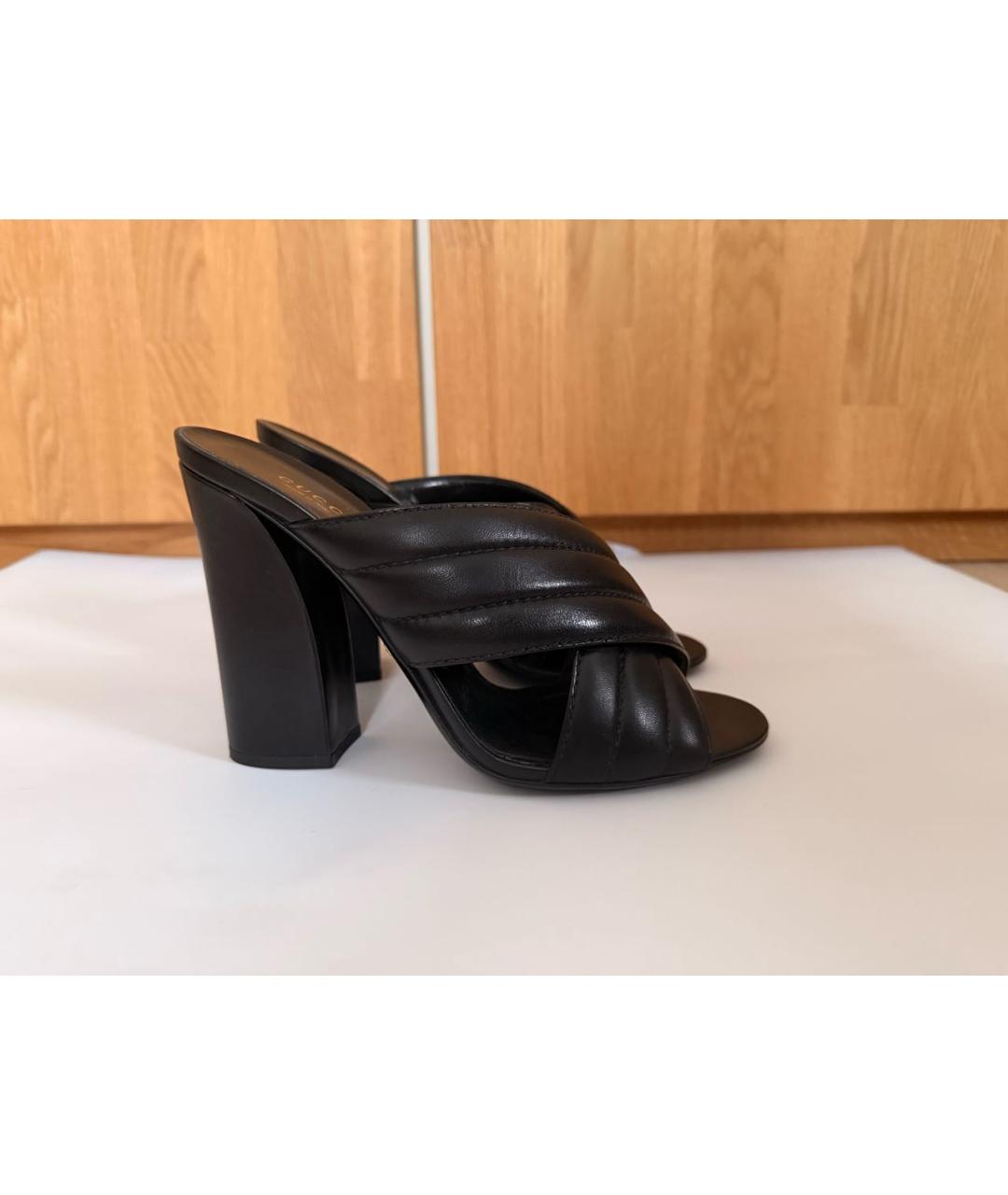 GUCCI Черные кожаные мюли, фото 5