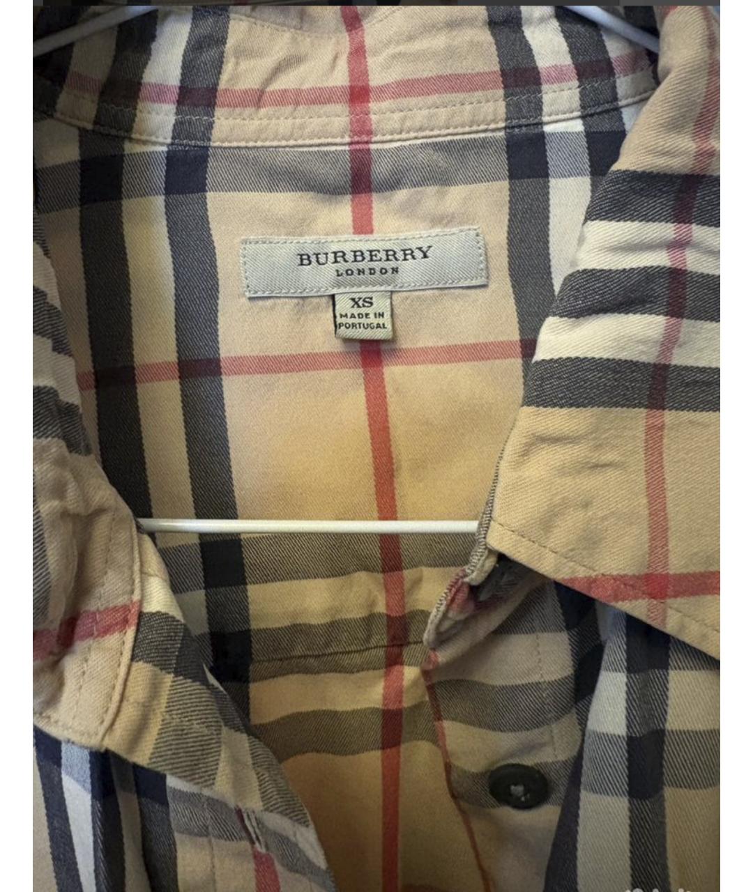 BURBERRY Бежевая хлопковая рубашка, фото 4