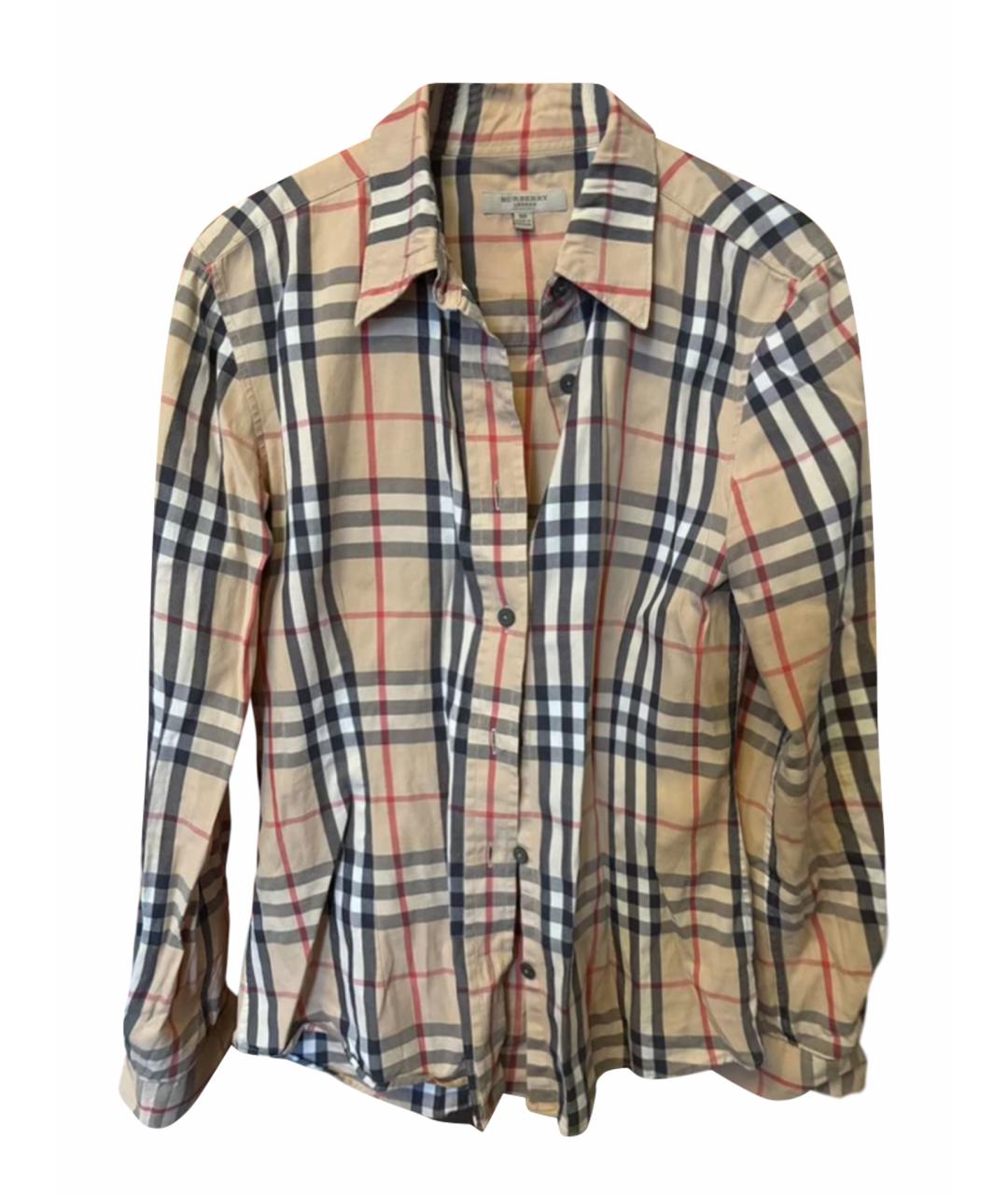 BURBERRY Бежевая хлопковая рубашка, фото 1