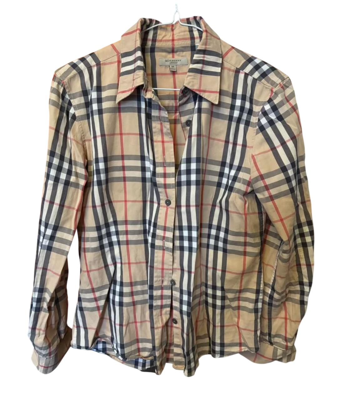 BURBERRY Бежевая хлопковая рубашка, фото 3