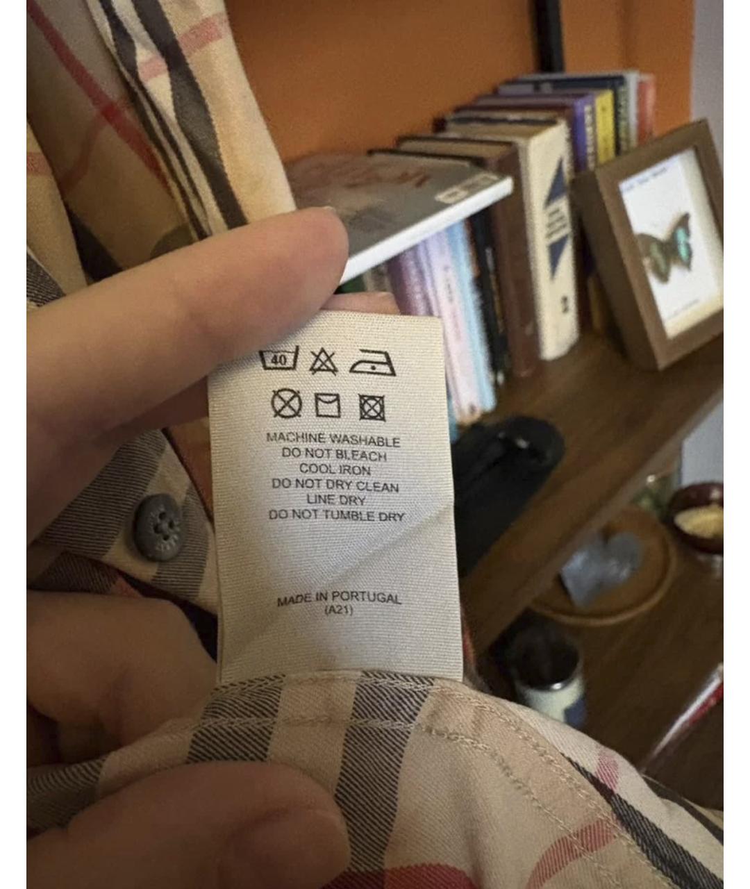 BURBERRY Бежевая хлопковая рубашка, фото 6