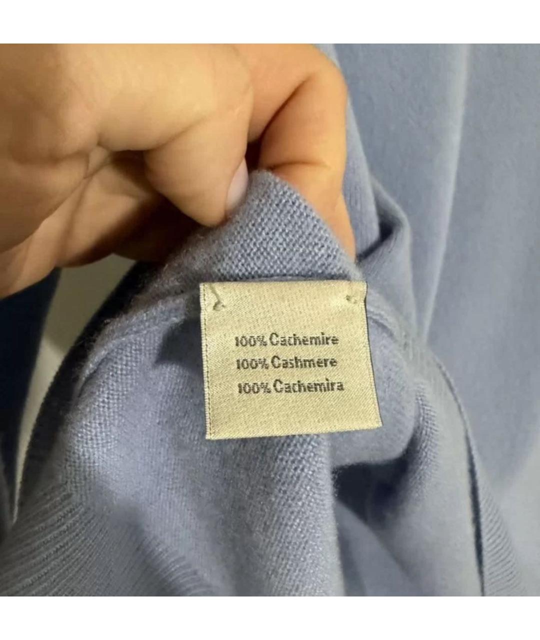 HERMES Голубой кашемировый джемпер / свитер, фото 6