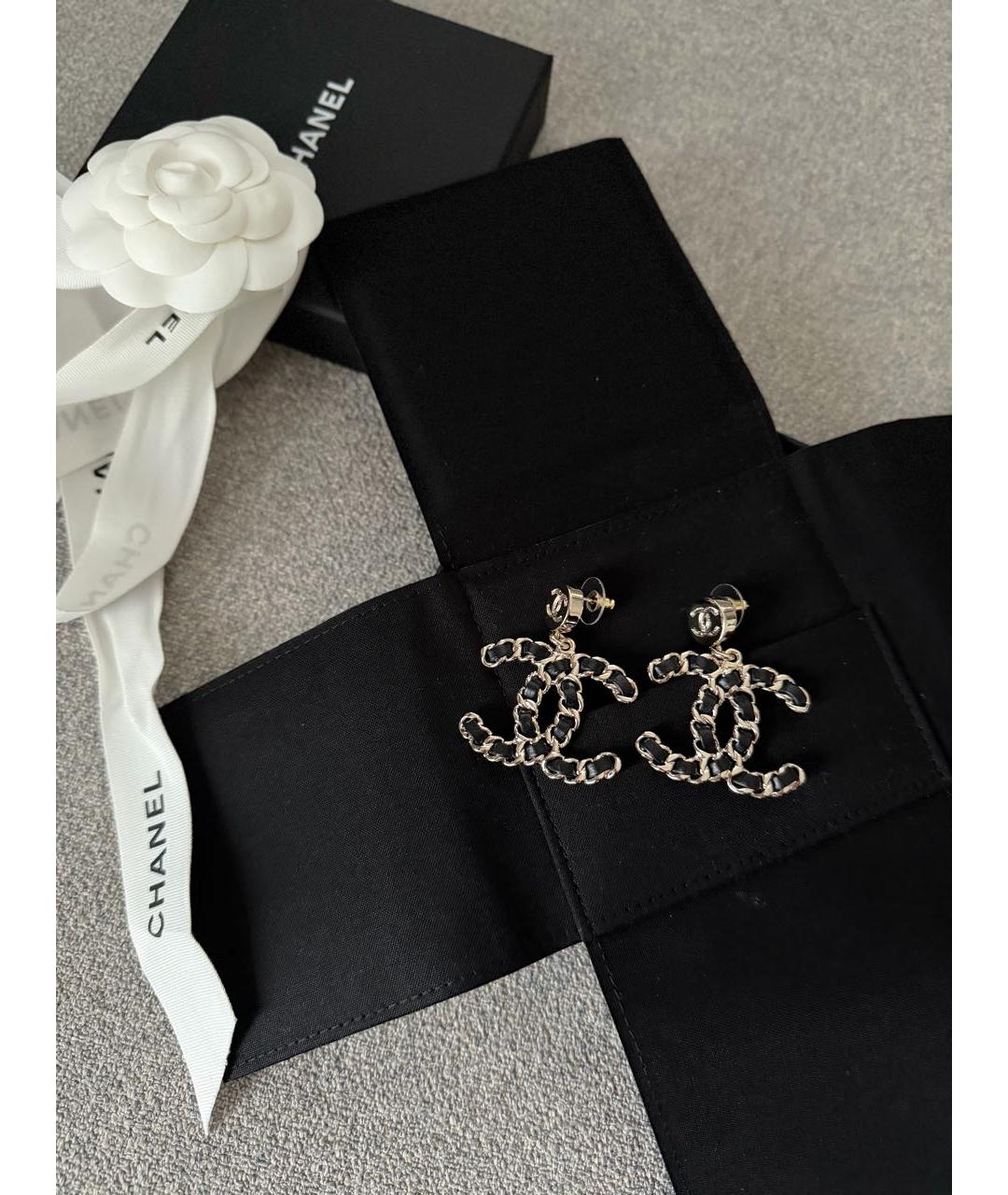 CHANEL Черные серьги, фото 3