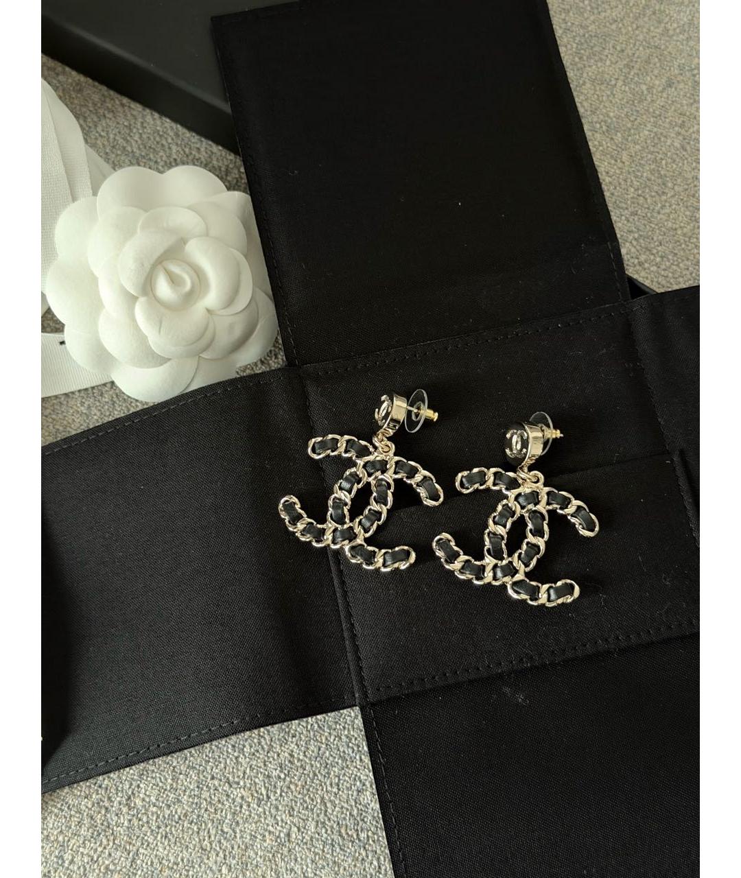 CHANEL Черные серьги, фото 2