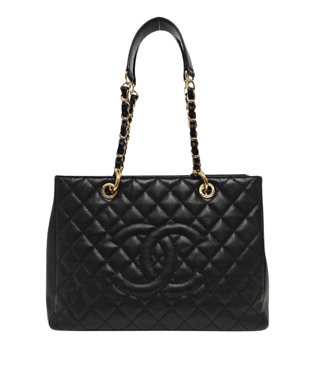 CHANEL Черная кожаная сумка тоут, фото 1