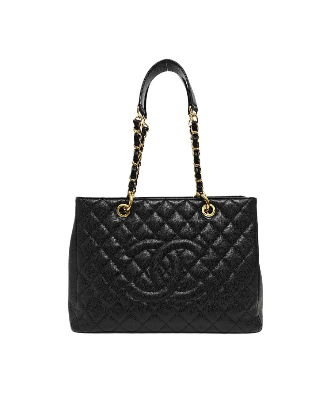 CHANEL Черная кожаная сумка тоут, фото 9