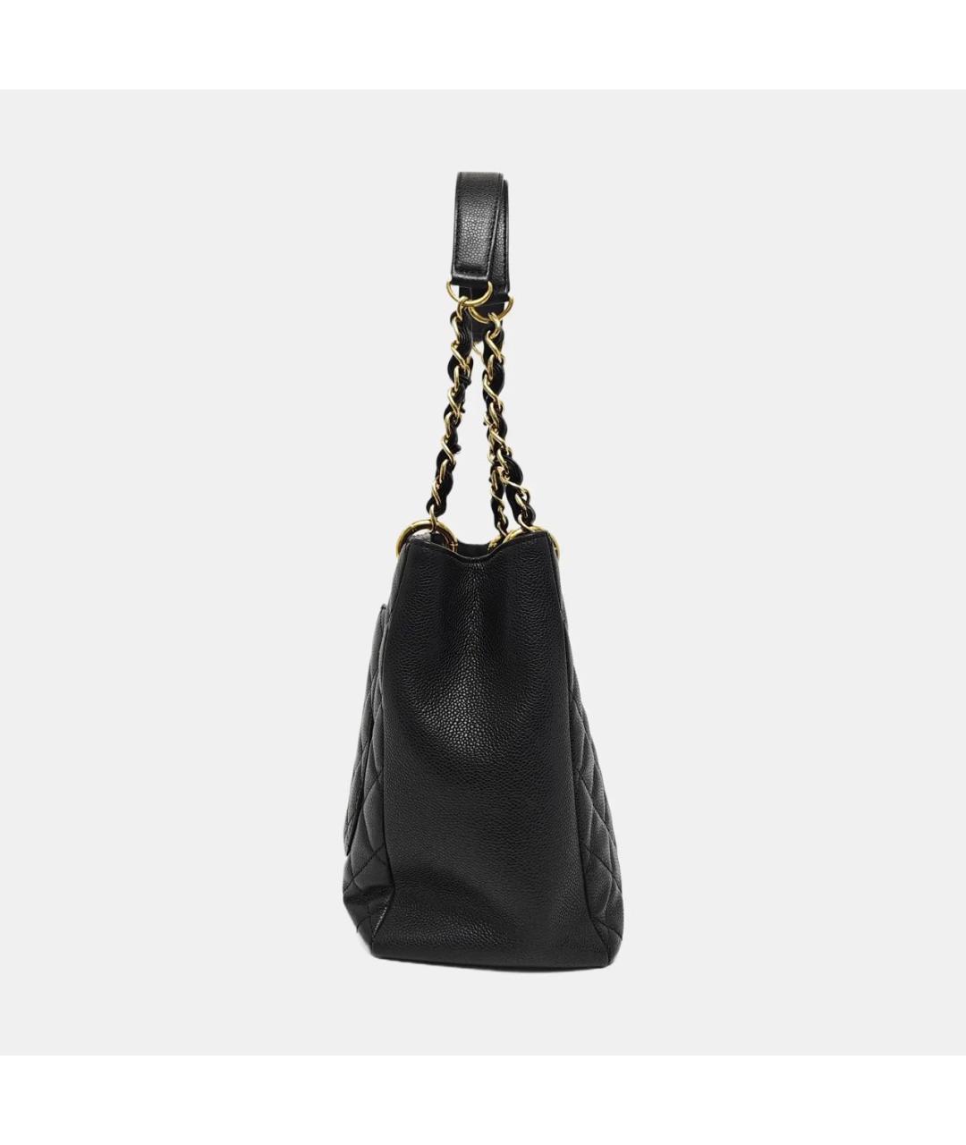 CHANEL Черная кожаная сумка тоут, фото 3