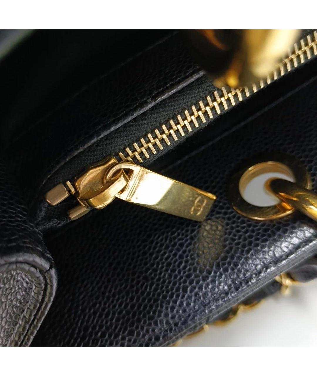 CHANEL Черная кожаная сумка тоут, фото 8