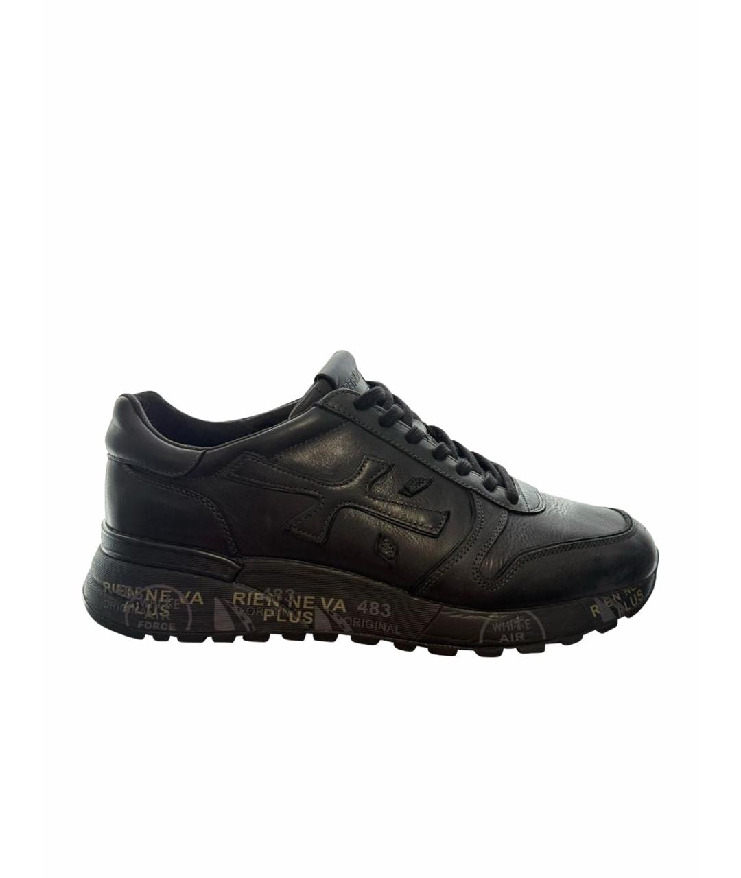 PREMIATA Черные кожаные низкие кроссовки / кеды, фото 1