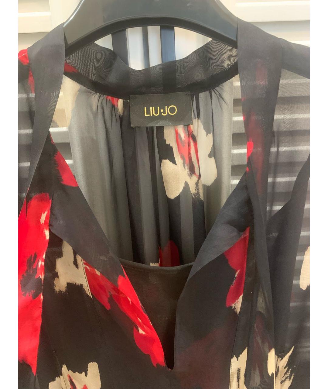 LIU JO Черное шелковое коктейльное платье, фото 3