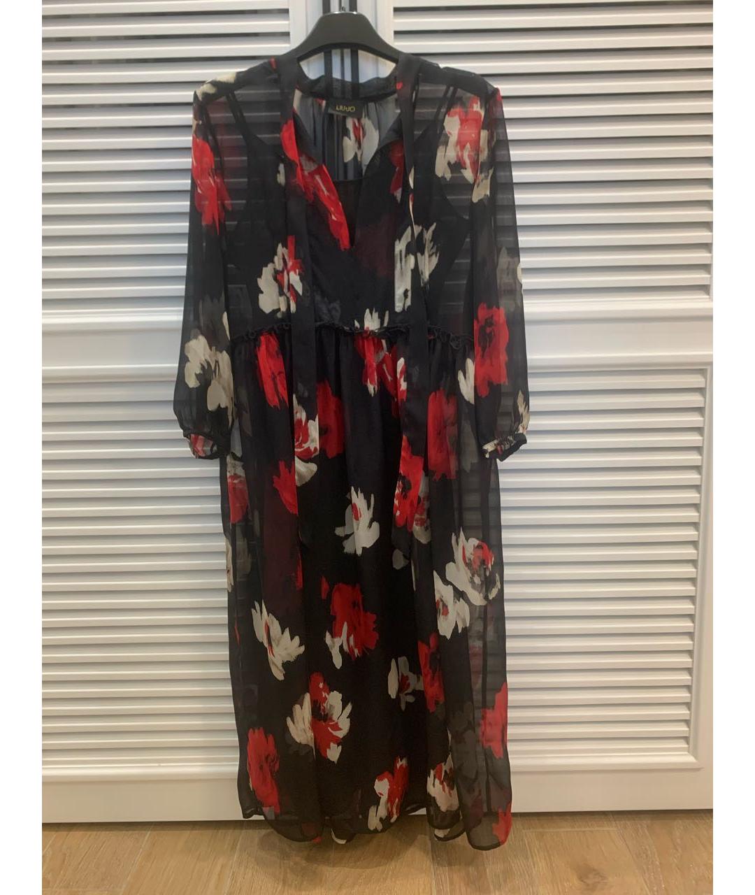 LIU JO Черное шелковое коктейльное платье, фото 8