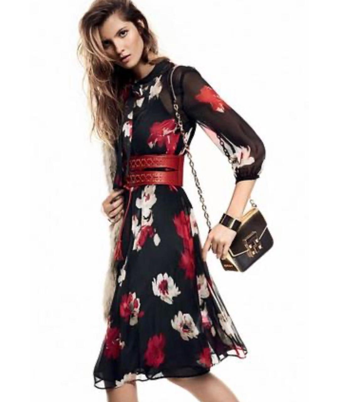 LIU JO Черное шелковое коктейльное платье, фото 6