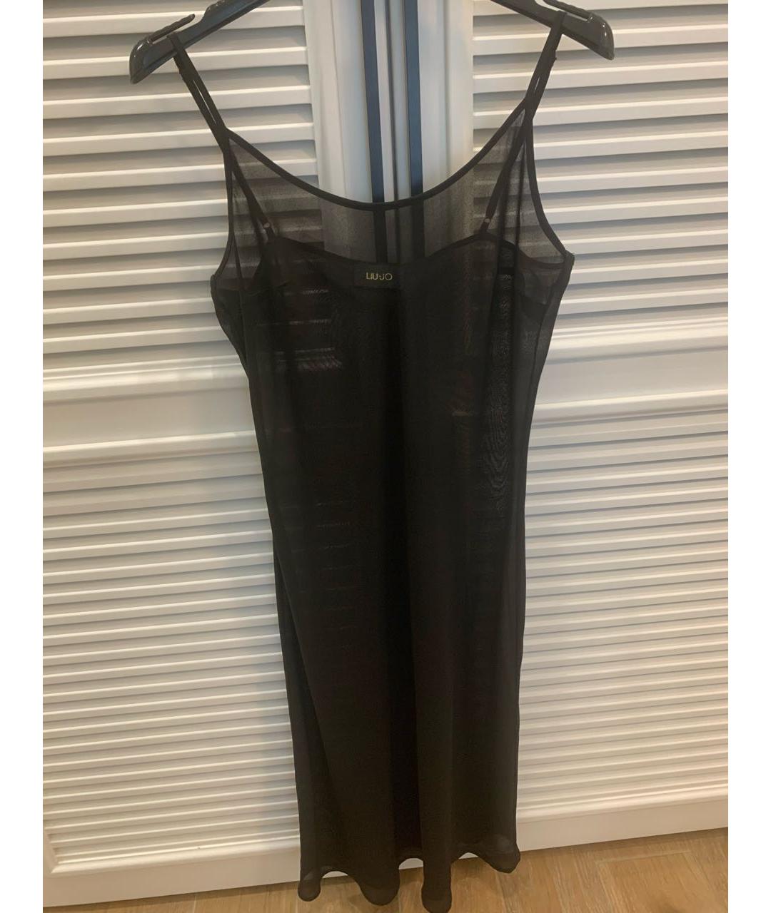 LIU JO Черное шелковое коктейльное платье, фото 5