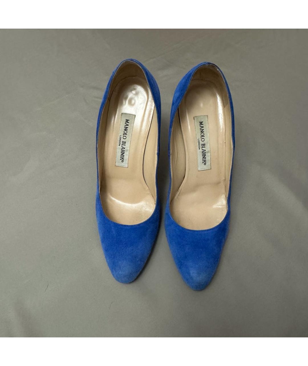 MANOLO BLAHNIK Синие замшевые туфли, фото 3