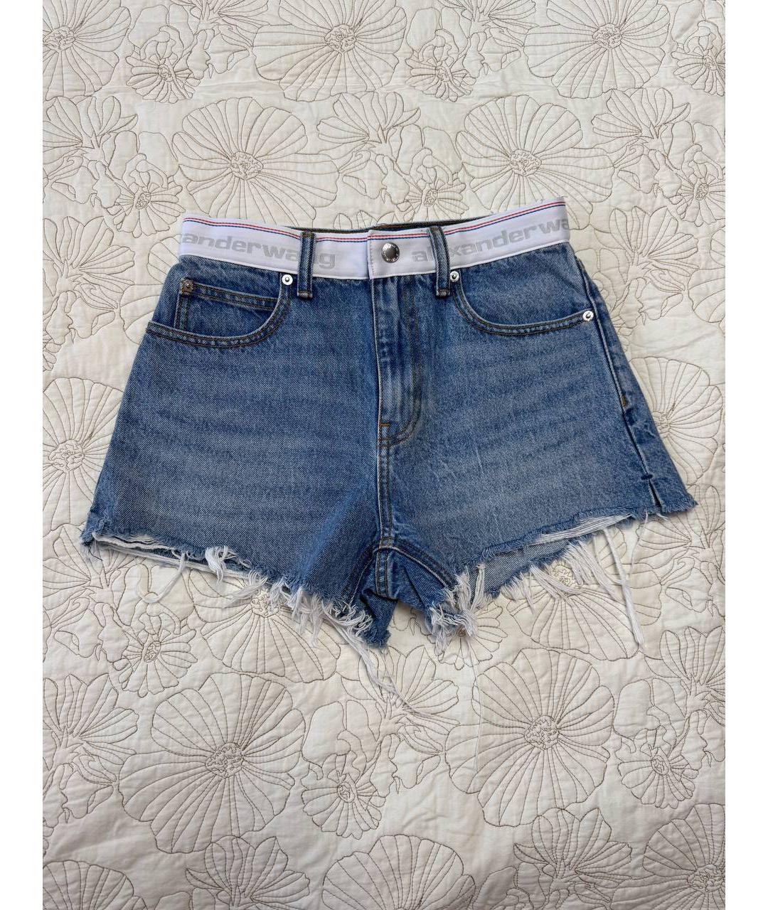 ALEXANDER WANG Синие хлопковые шорты, фото 7