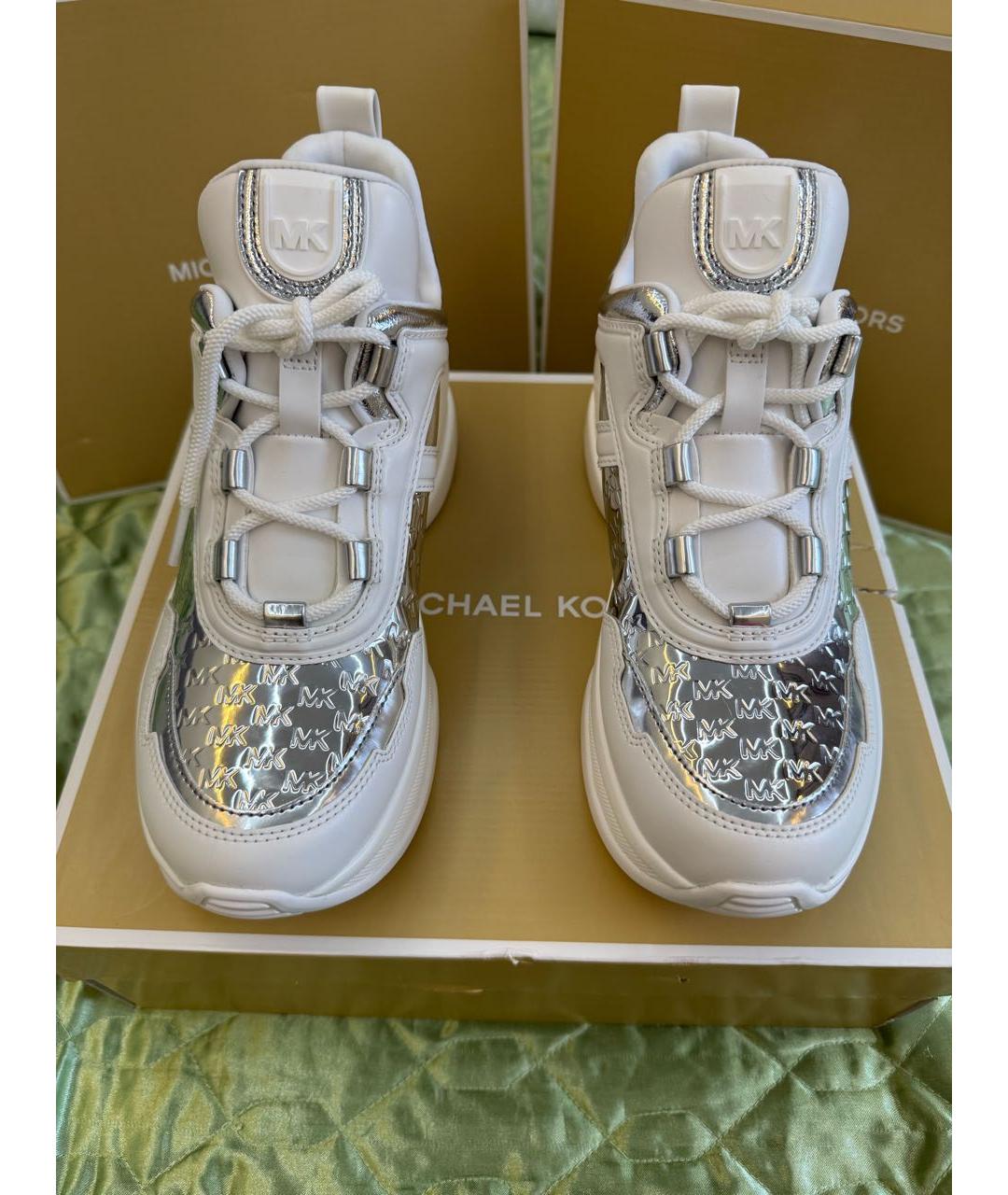 MICHAEL MICHAEL KORS Серебряные синтетические кроссовки, фото 2