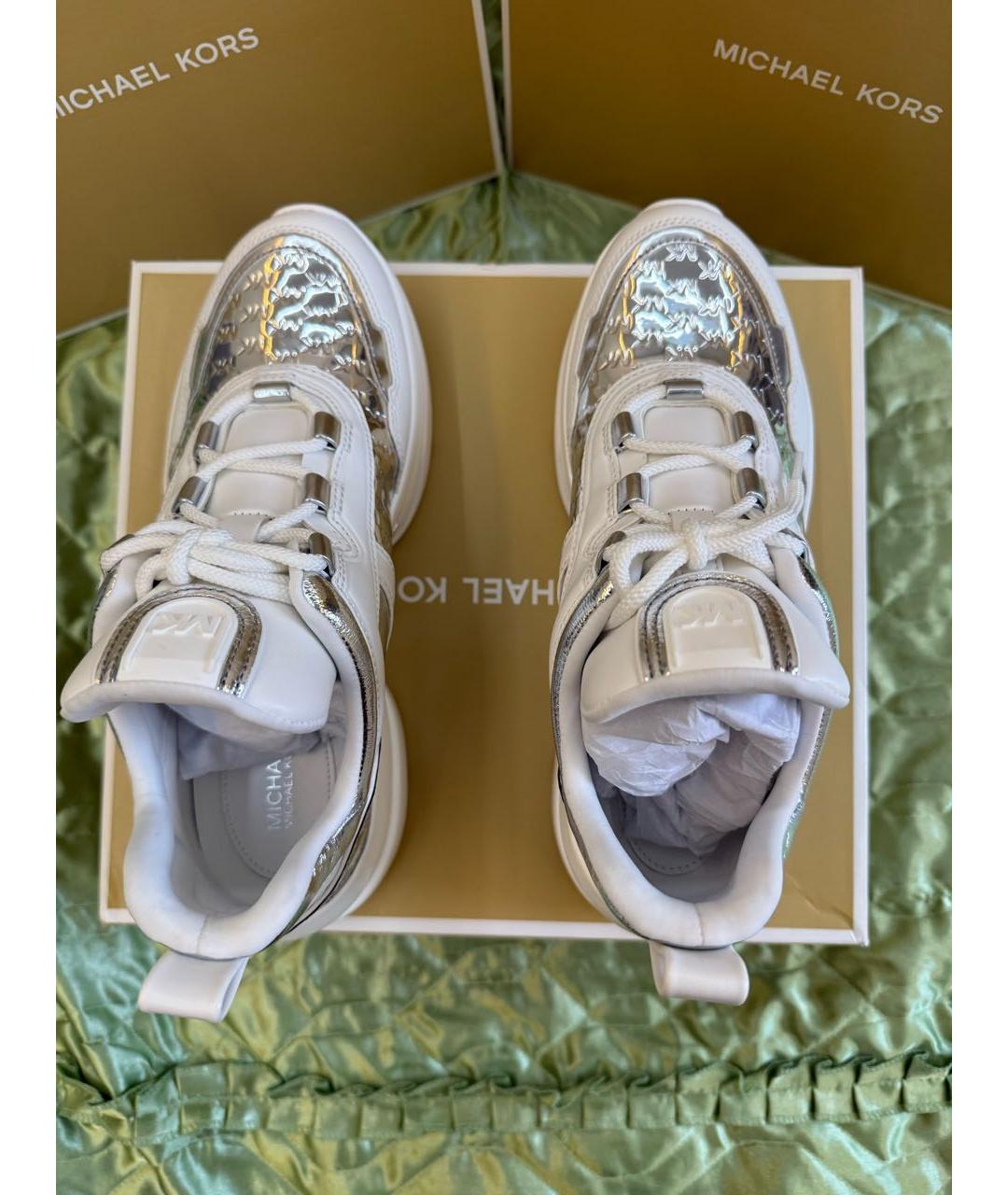 MICHAEL MICHAEL KORS Серебряные синтетические кроссовки, фото 3