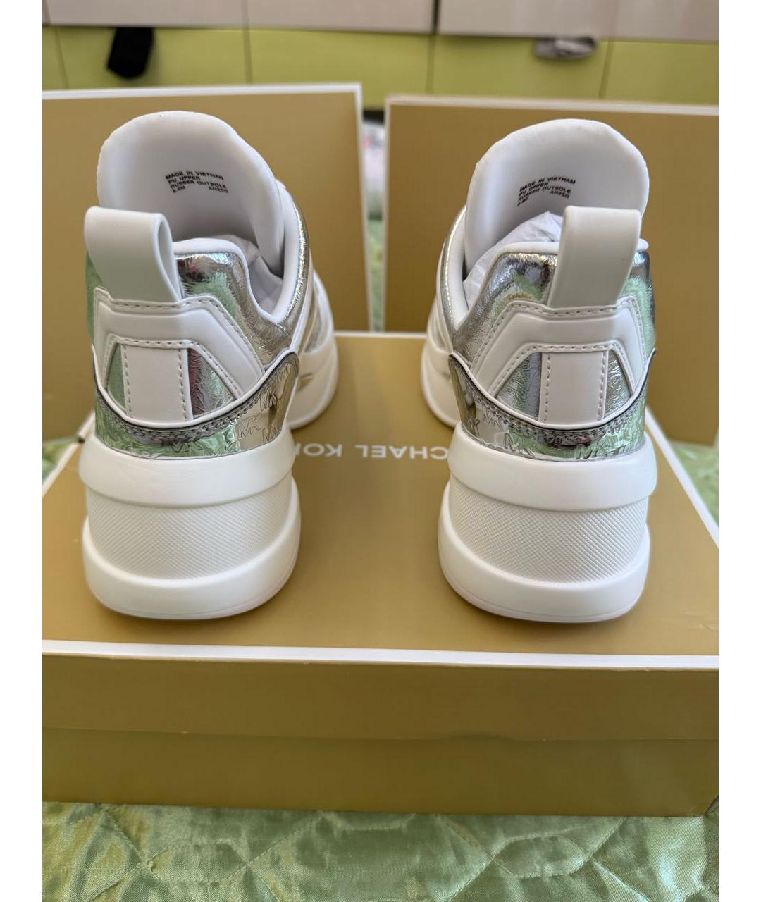 MICHAEL MICHAEL KORS Серебряные синтетические кроссовки, фото 4