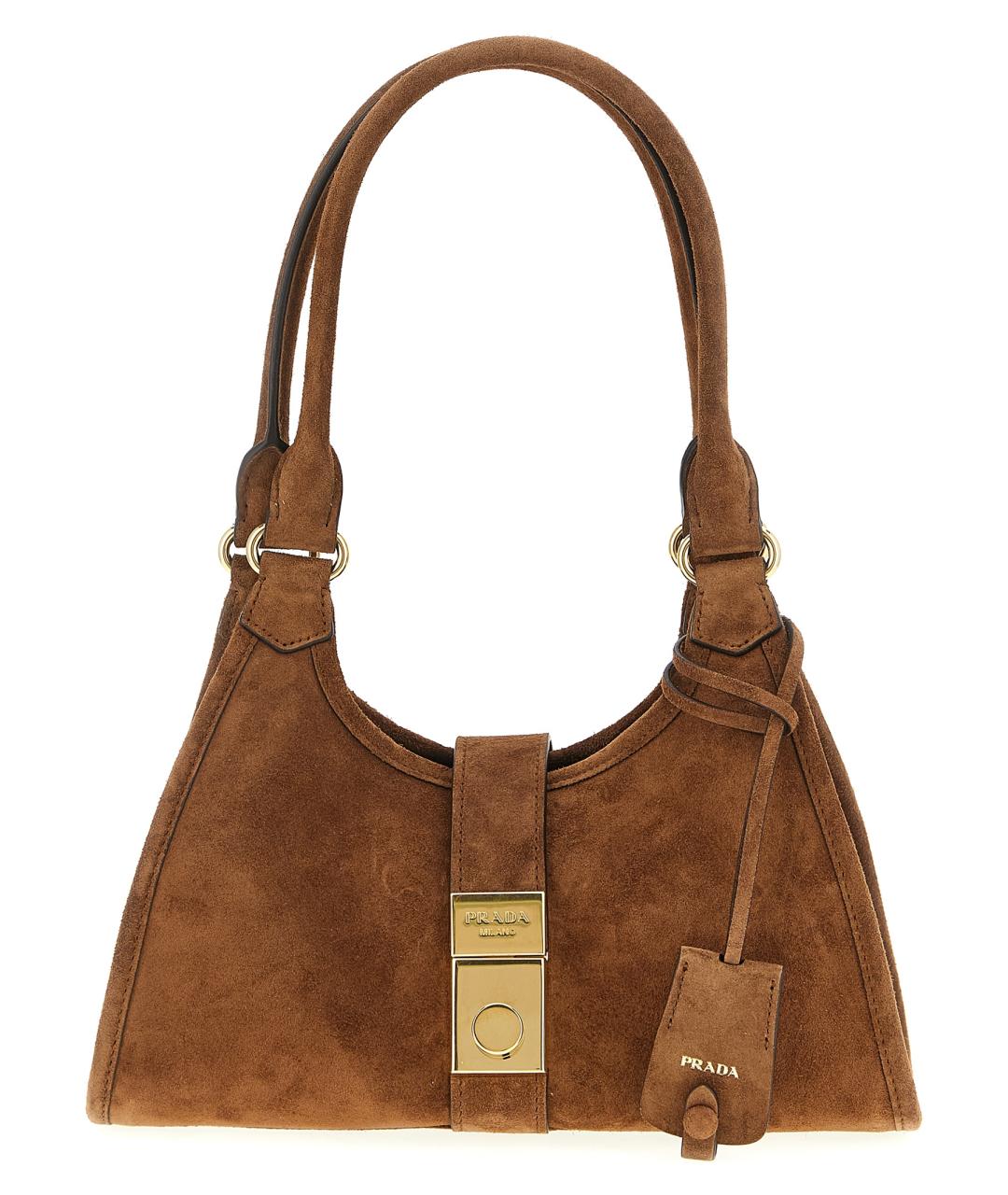 PRADA Коричневая замшевая сумка через плечо, фото 1