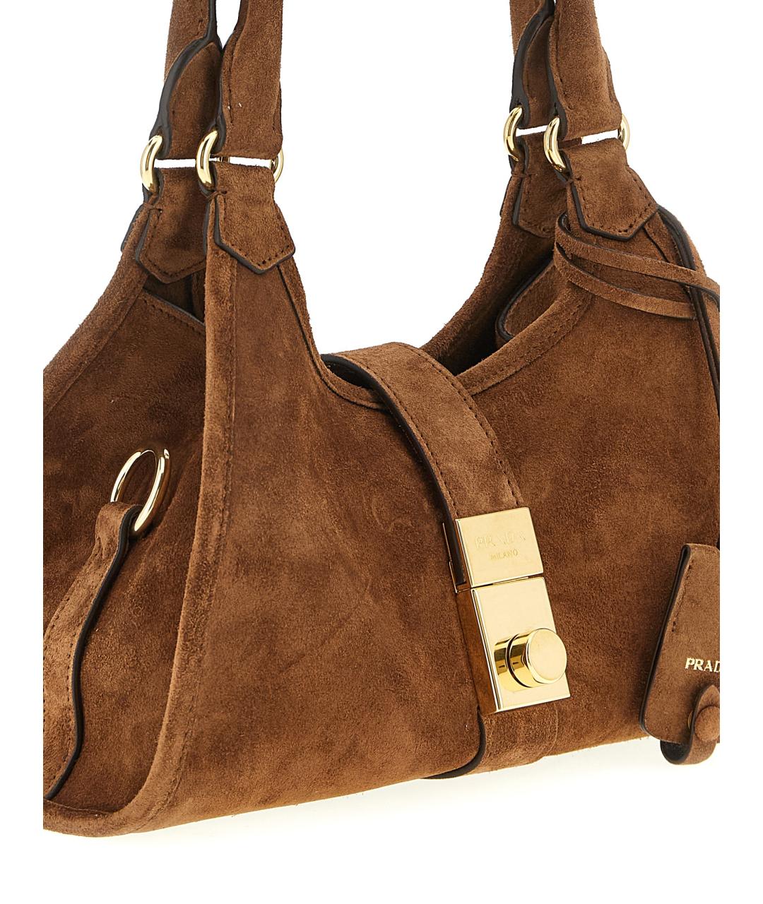 PRADA Коричневая замшевая сумка через плечо, фото 3