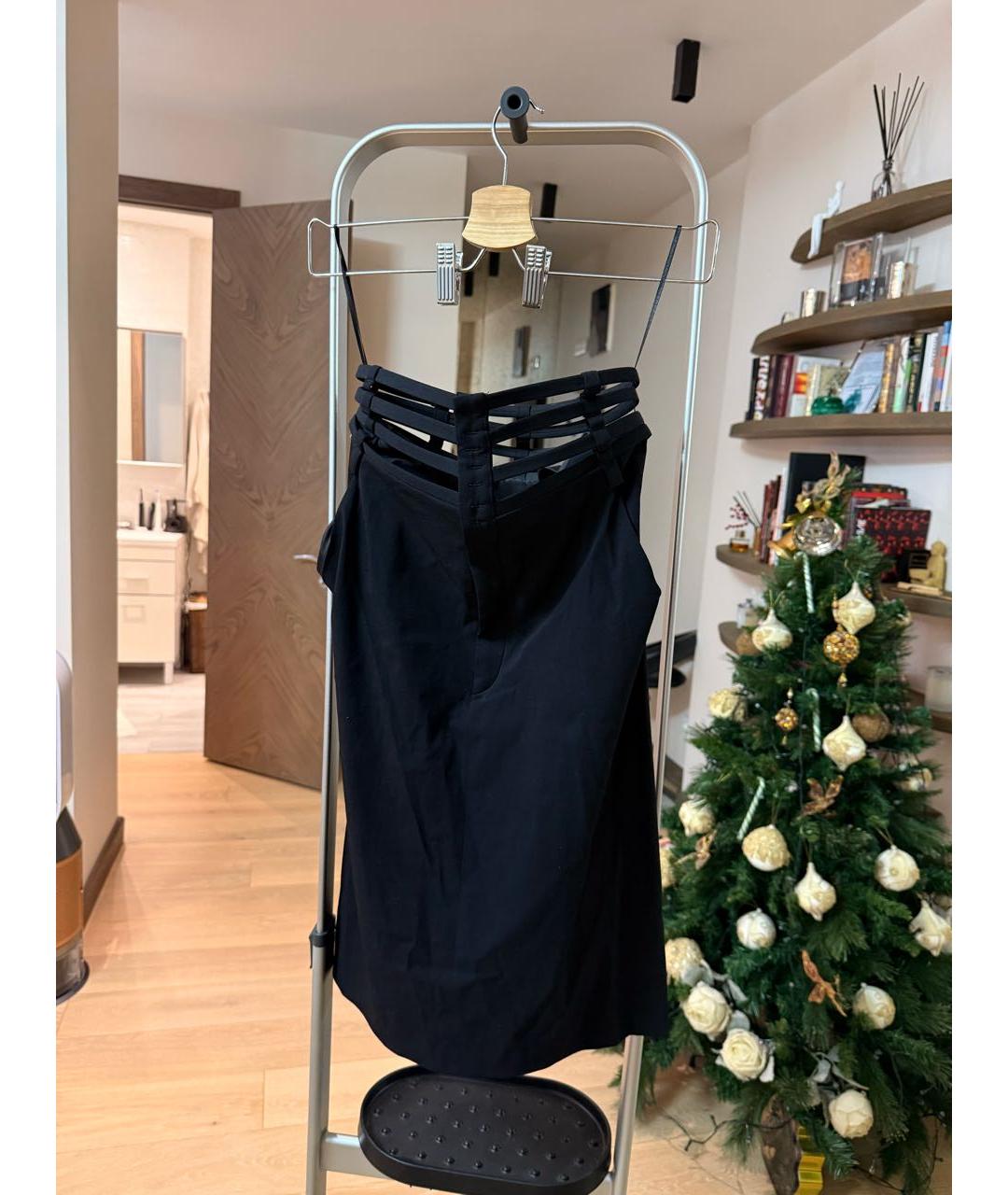 JEAN PAUL GAULTIER Черная шерстяная юбка миди, фото 5