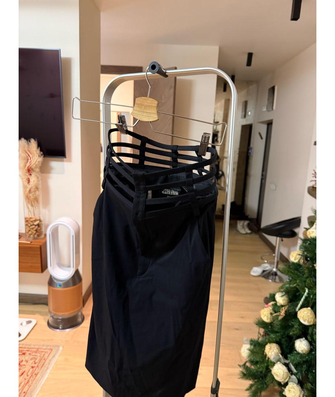 JEAN PAUL GAULTIER Черная шерстяная юбка миди, фото 3