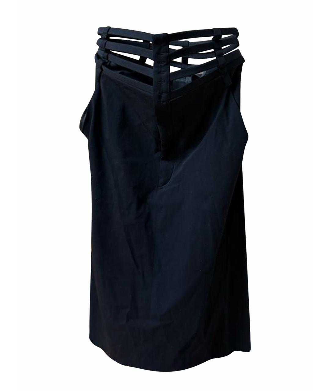 JEAN PAUL GAULTIER Черная шерстяная юбка миди, фото 1