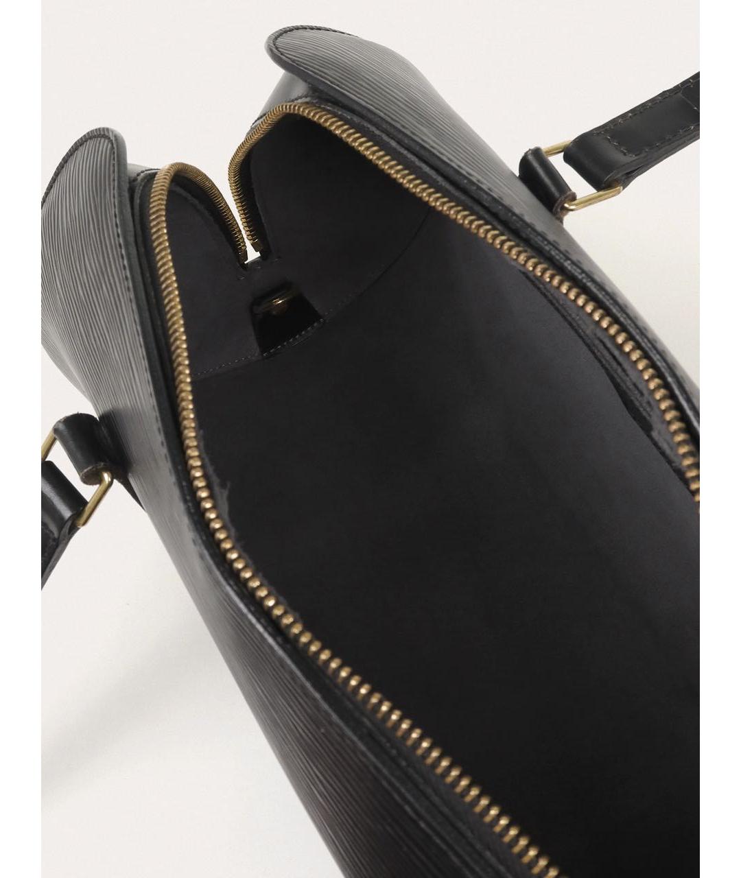 LOUIS VUITTON Черная кожаная сумка с короткими ручками, фото 4