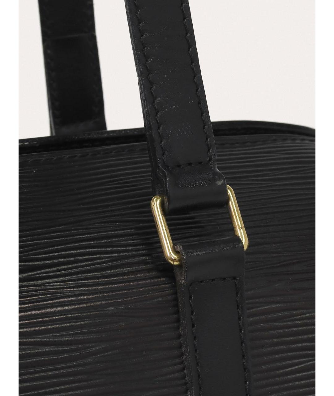 LOUIS VUITTON Черная кожаная сумка с короткими ручками, фото 5