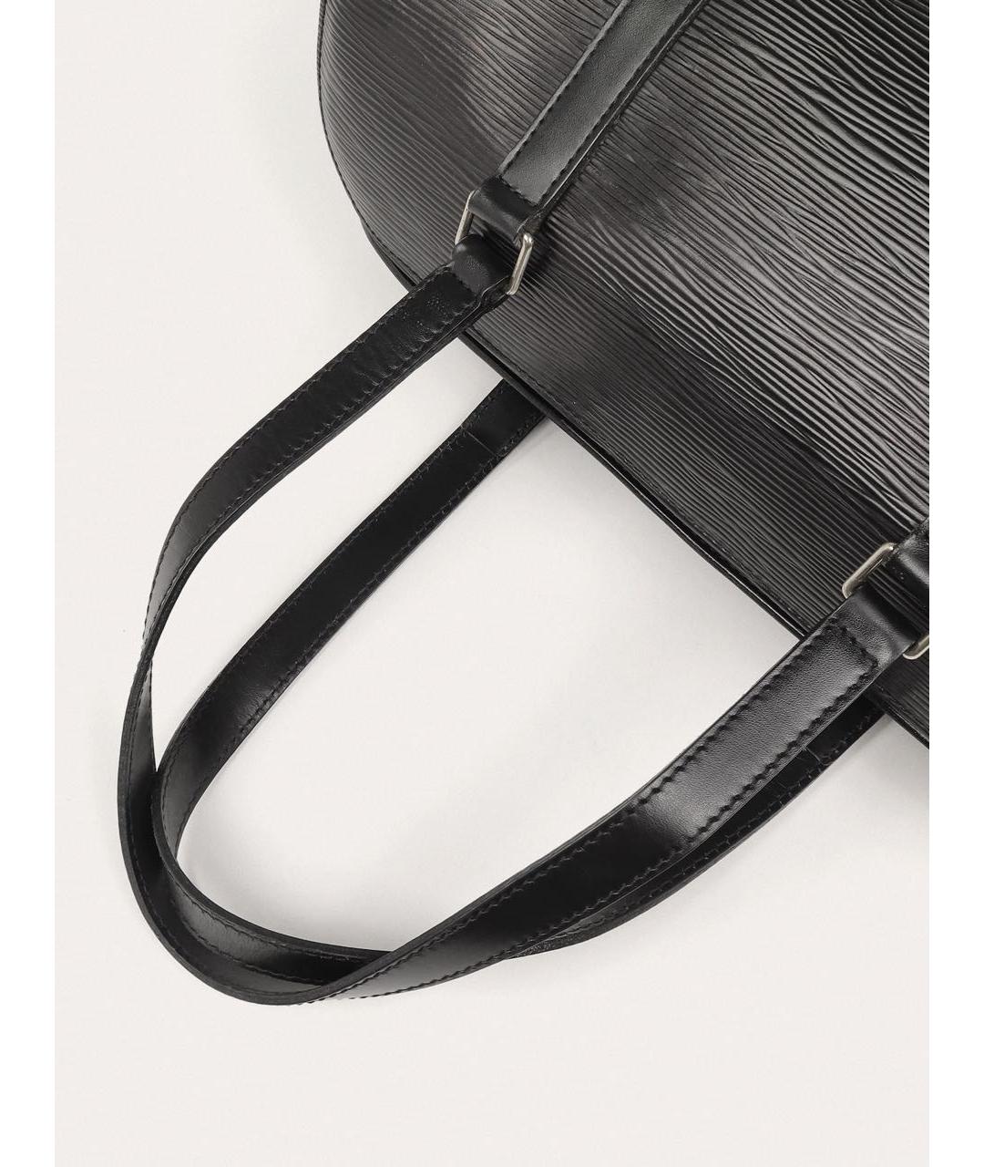 LOUIS VUITTON Черная кожаная сумка с короткими ручками, фото 6