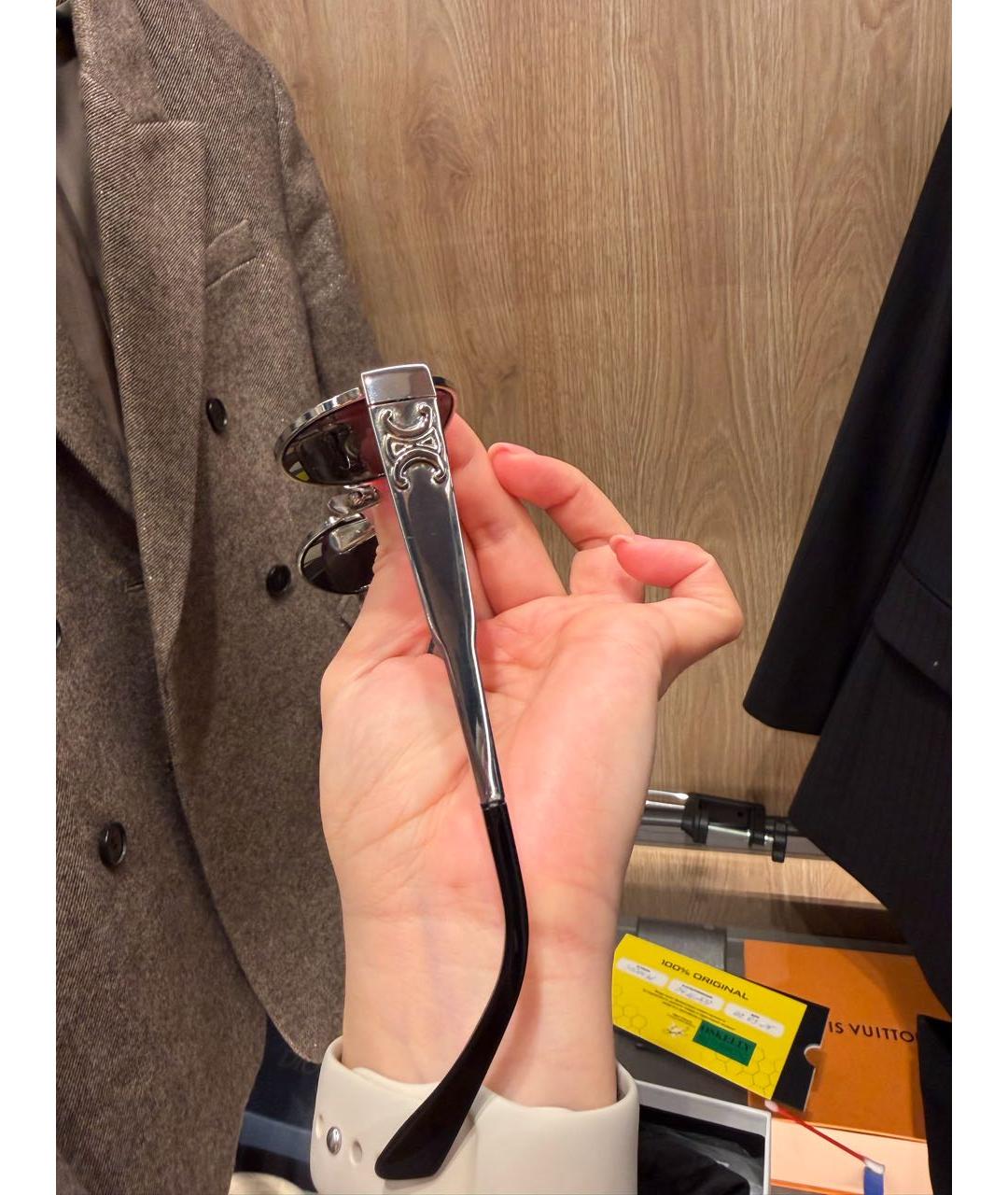 CELINE Серые металлические солнцезащитные очки, фото 4