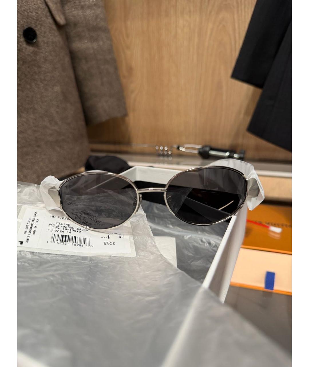 CELINE Серые металлические солнцезащитные очки, фото 6