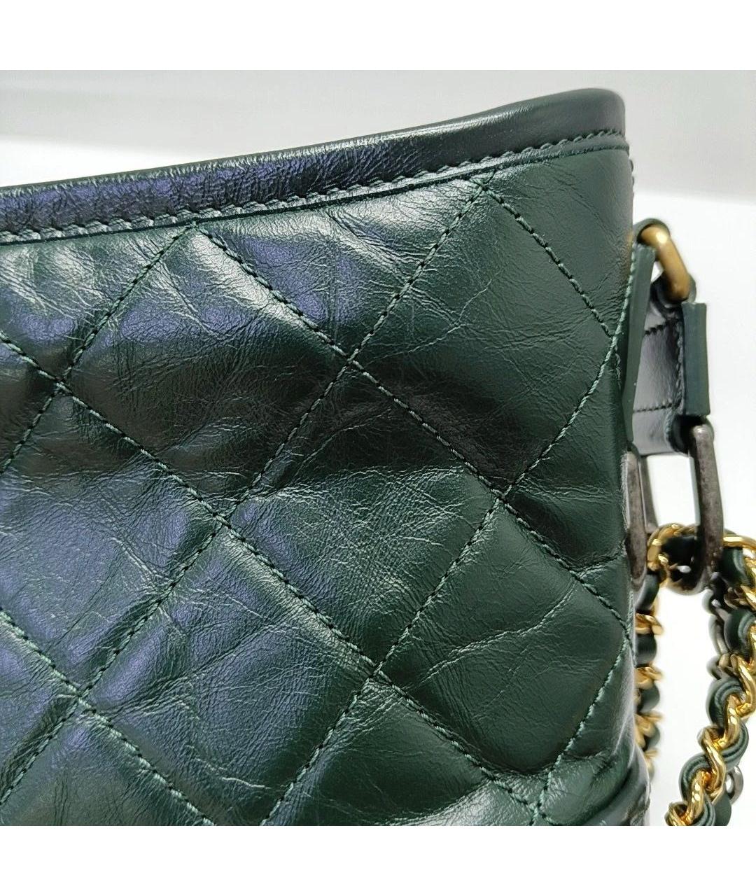 CHANEL Зеленая кожаная сумка через плечо, фото 7