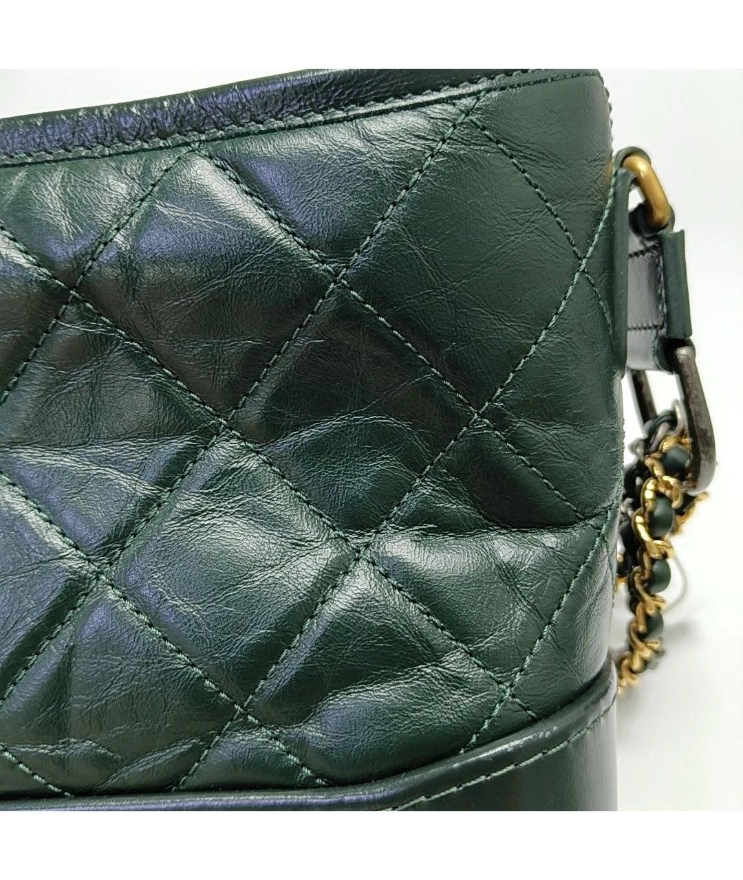 CHANEL Зеленая кожаная сумка через плечо, фото 5