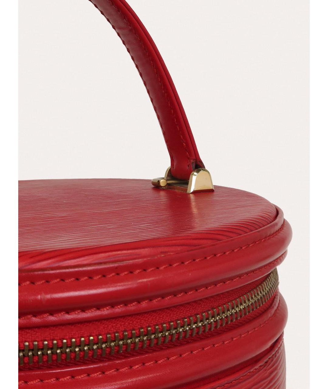 LOUIS VUITTON Красная кожаная сумка с короткими ручками, фото 7