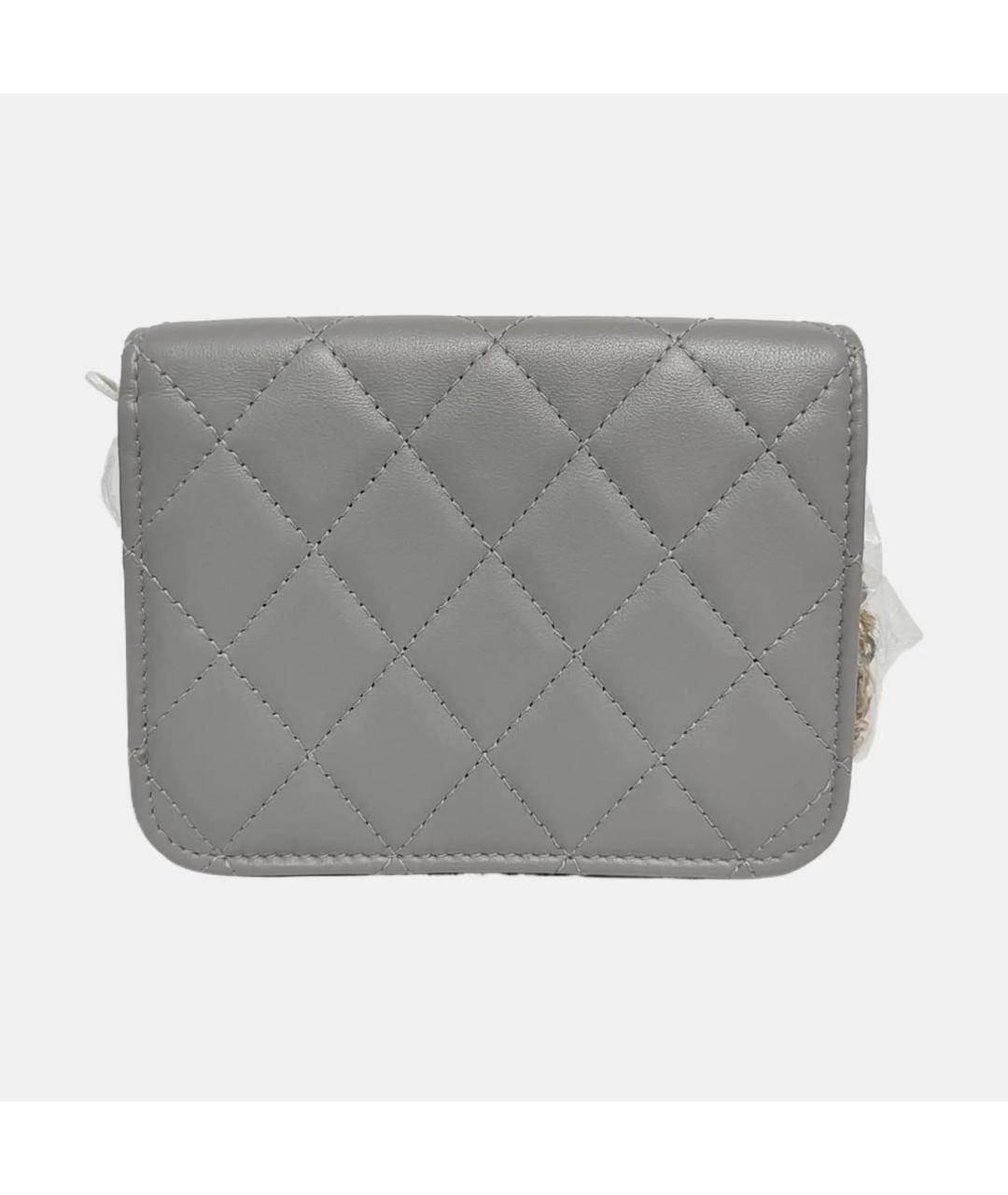 CHANEL Антрацитовая кожаная сумка через плечо, фото 4