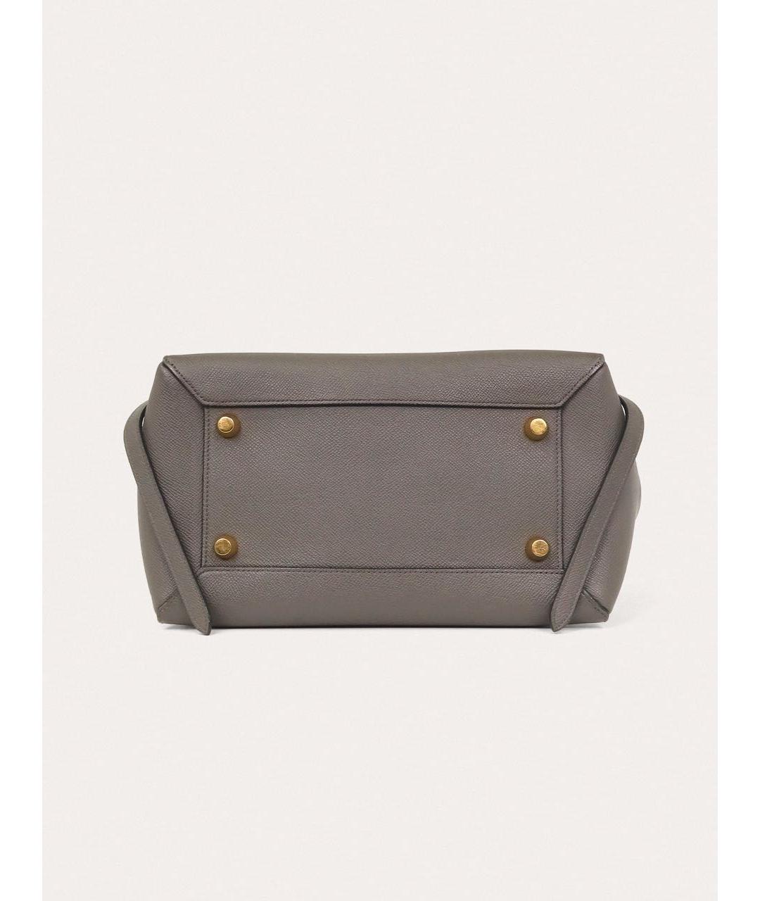 CELINE Серая кожаная сумка через плечо, фото 7