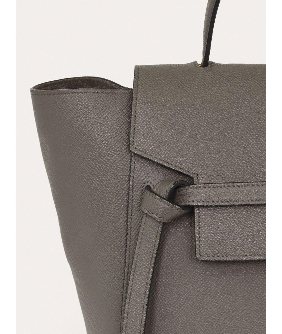 CELINE Серая кожаная сумка через плечо, фото 5