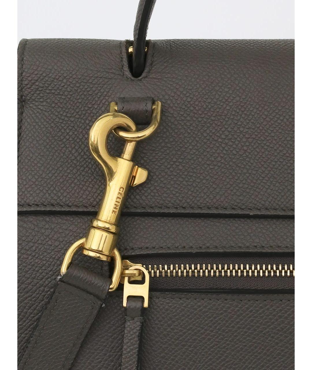 CELINE Серая кожаная сумка через плечо, фото 6