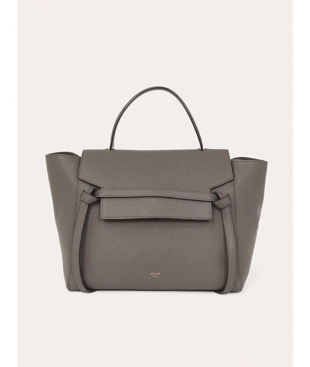 CELINE Серая кожаная сумка через плечо, фото 8